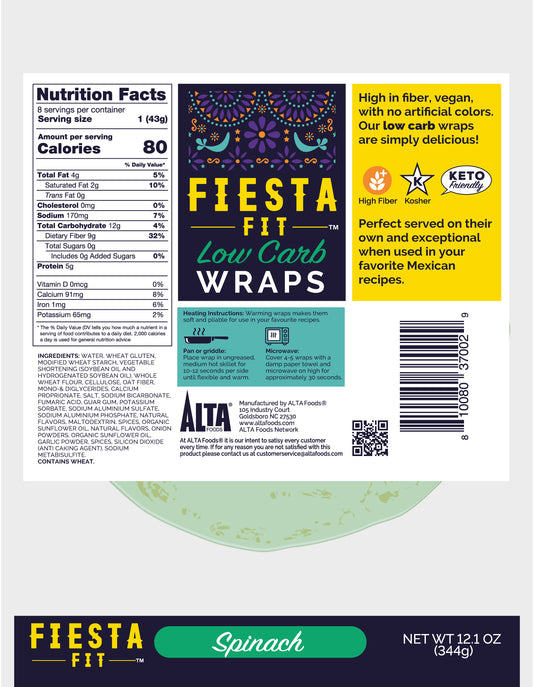 Fiesta Fit Spinach Flavored Low Carb Wrap