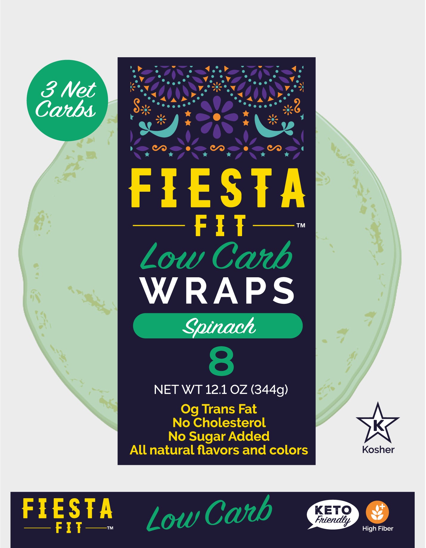 Fiesta Fit Spinach Flavored Low Carb Wrap