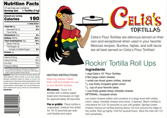Celia's Burrito Flour Tortillas