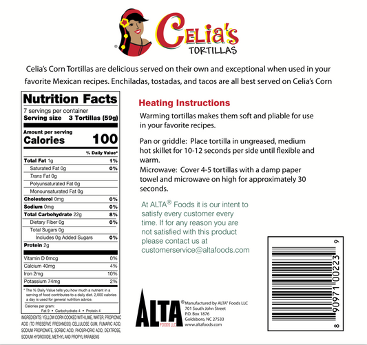 Celia's Yellow Corn Tortillas