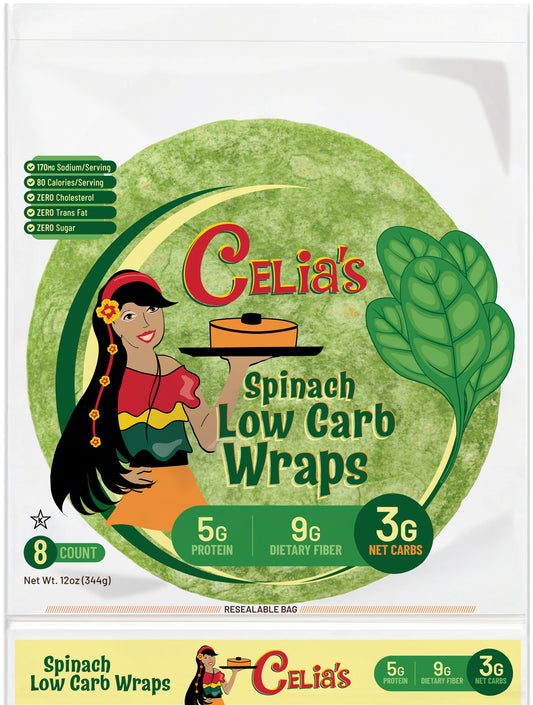 Celia's Spinach Flavored Low Carb Tortillas