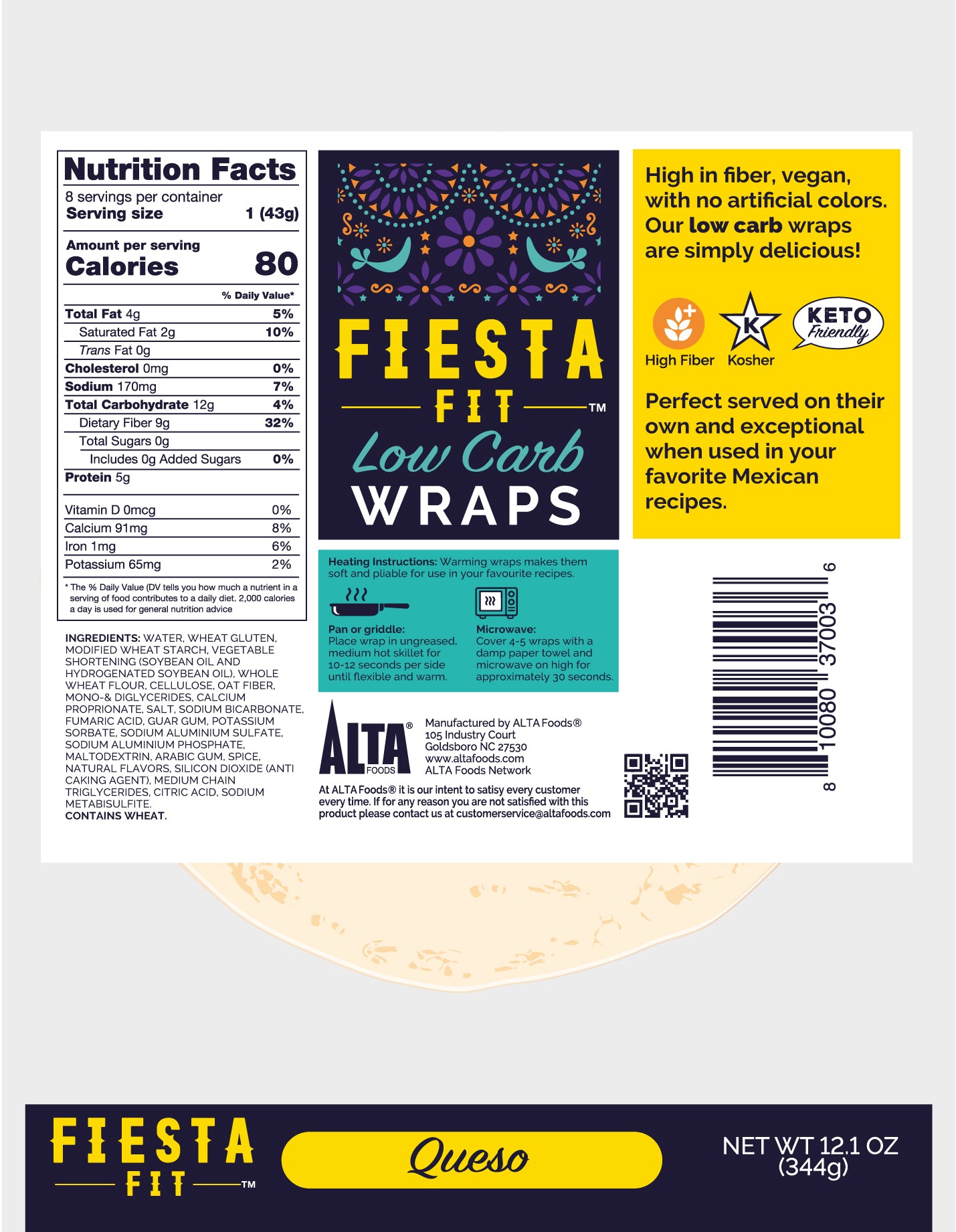 Fiesta Fit Queso Flavored Low Carb Wrap