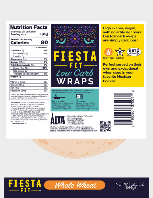 Fiesta Fit Whole Wheat Low Carb Wrap