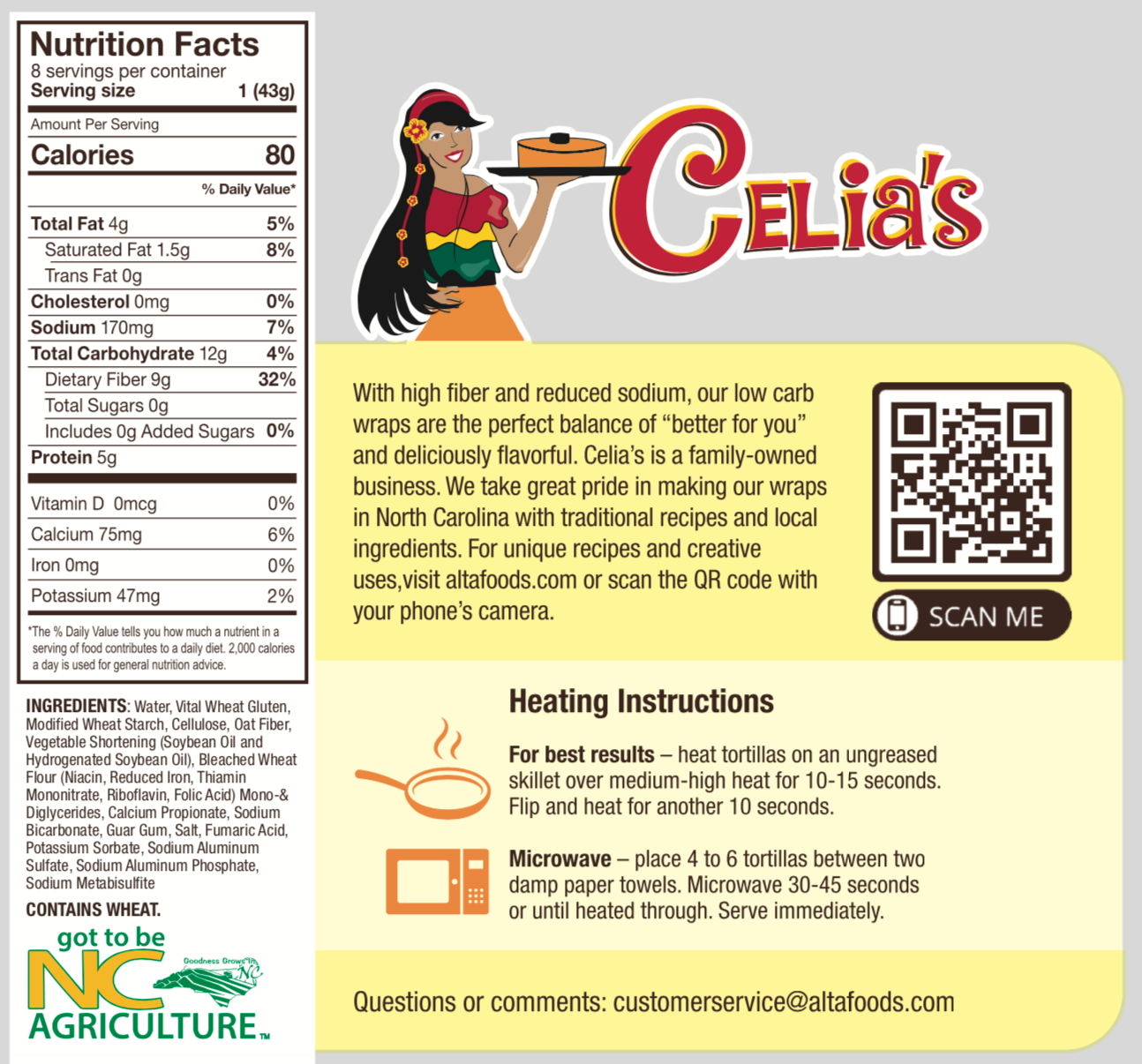 Celia's Plain Low Carb Flour Tortillas